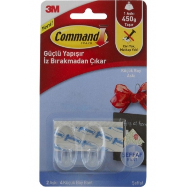 17092 Command Küçük Boy Şeffaf Askı