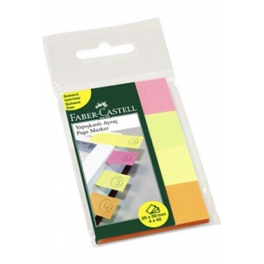 Faber-Castell Yapışkan Ayraç 20x50 mm 4x40 Sayfa (5689567039)