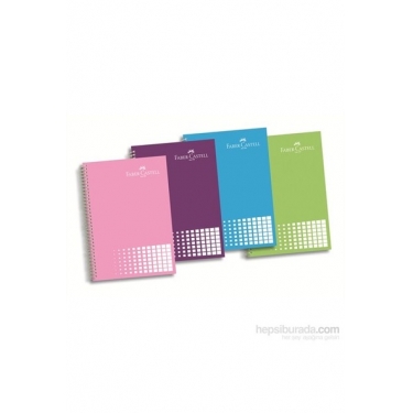 Faber-Castell PP Kapak 4 Blm Renkli Kenar Çizgi Defter 120 Yaprak (5075400161)