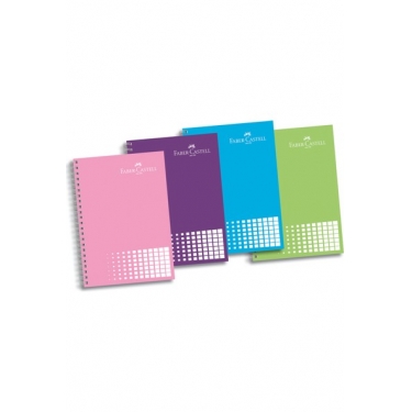 Faber Castell Bls. PP Kapak 4 Blm Renkli Kenar Kare Defter, 120 Yaprak