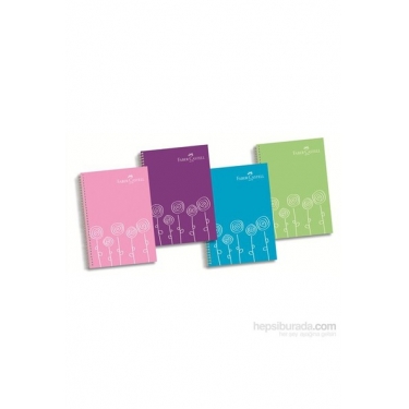 Faber-Castell PP Kapak 4 Blm Renkli Kenar Çizgi Defter 160 Yaprak (5075400171)