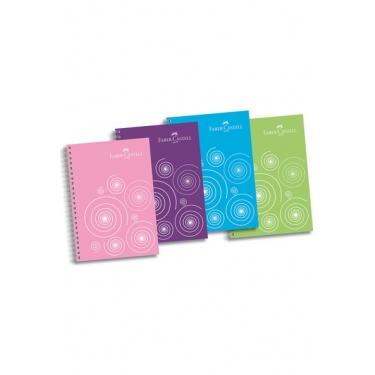 Faber Castell Bls. PP Kapak 4 Blm Renkli Kenar Kare Defter, 80 Yaprak