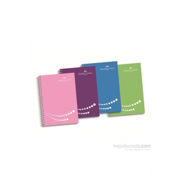 Faber-Castell PP Kapak 4 Blm Renkli Kenar Çizgi Defter 100 Yaprak (5075400151)