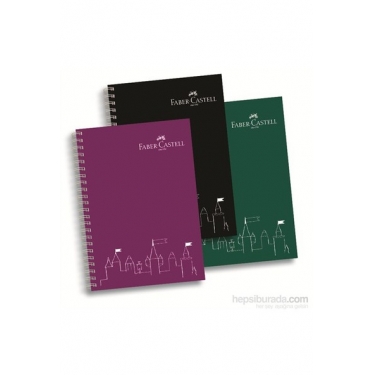 Faber-Castell PP Kapak Koyu Renkler Çizgili Defter 80 Yaprak (5075400105)