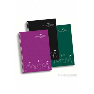 Faber-Castell PP Kapak Koyu Renkler Kareli A4 Defter 80 Yaprak (5075400104)