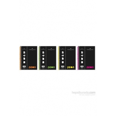 Faber-Castell PP Kapak A4 Defter Neon Renk Çizgili 100 Yaprak (5075400611)