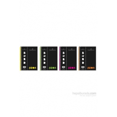 Faber-Castell PP Kapak A4 Defter Neon Renk Kareli 100 Yaprak (5075400612)