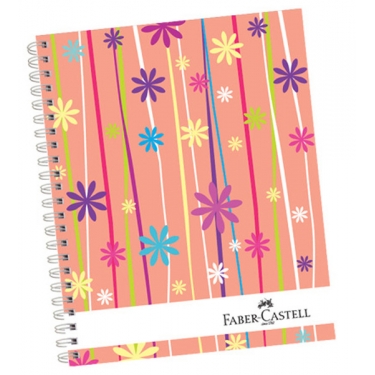 Faber-Castell Sert Kapak Sep.3+1  Çiçekler Defter 80Gr, 120 Yaprak  - 5075400308