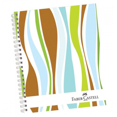 Faber-Castell Sert Kapak Sep.3+1  Dalgalar Defter 80Gr, 160 Yaprak  - 5075400407