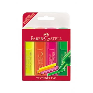 Faber-Castell Şeffaf Gövde Fosforlu Kalem 1546 4'lü Poşet