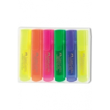 Faber-Castell Şeffaf Gövde Fosforlu Kalem 1546 6'lı Poşet