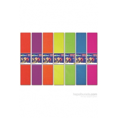 Adeland Floresan Renkli Krepon Kağıdı, 10 Karışık Renk