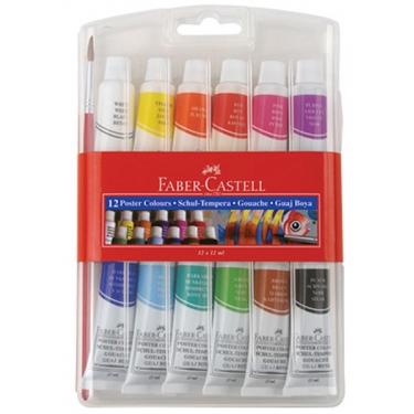 Faber-Castell Tüp Guaj Boya 12 Renk - 5170121011