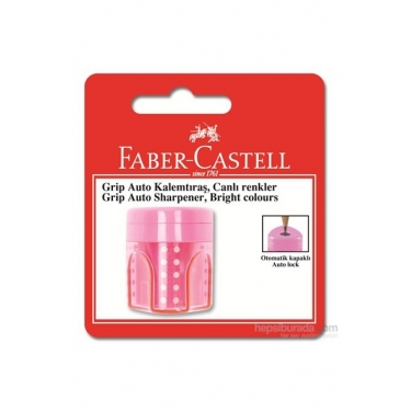 Faber-Castell Grip Auto Kalemtraş Tekli Floresan Renkler - 3 Renk (5600183491)