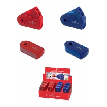 Faber Castell Kalemtraş Sleeve Kırmızı Mavi