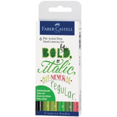 Faber-Castell Pitt Artist Pen Kaligrafi Seti Yeşil 6lı