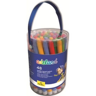 Adeland Jumbo Keçeli Kalem 48'li Pot