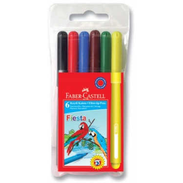 Faber-Castell Fiesta Keçeli Kalem, 6 Lı Poşet - 5068306450