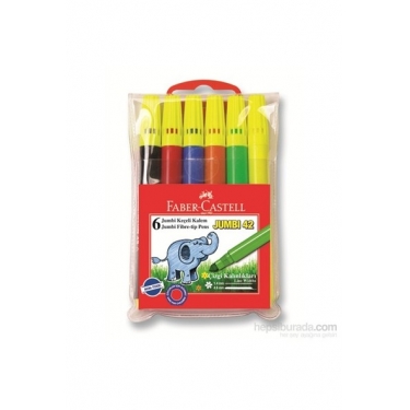 Faber-Castell Jumbi-Neon Floresan Markör, 6'lı Poşet (5068030642)