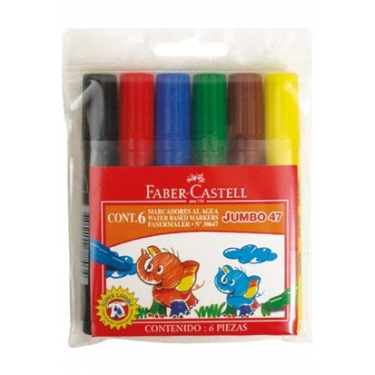 Faber-Castell Jumbo 47 Markör 6'lı Poşet
