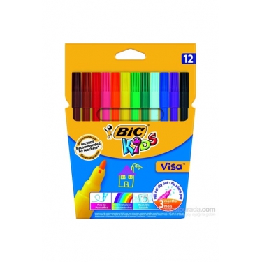 BIC Kids Visa Keçeli Boya Kalemi, 12’li Kutu