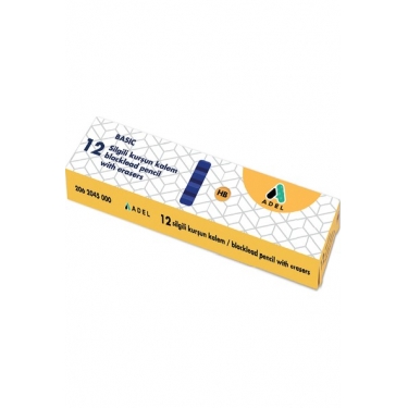 Adel Basic Köşeli Silgili Kurşun Kalem Hb 2062045000 12 Li (1 Paket 12 Adet)