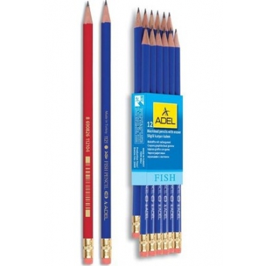 Adel Fish Pencil Silgili Kurşun Kalem 12'li