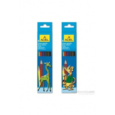 Adel Karton Kutu Boya Kalemi 6 Renk Tam Boy (2112345007)