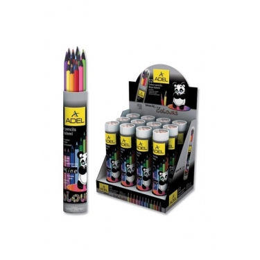 Adel Metal Tüp Siyah Lata Boya Kalemi 12 Renk Tam Boy (2112312003)