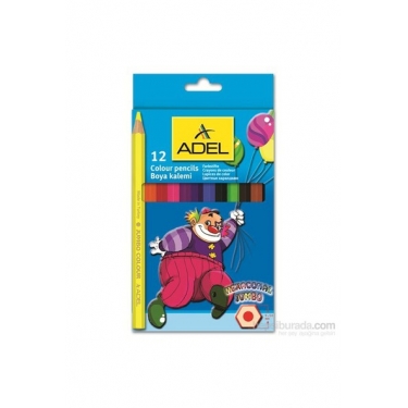 Adel 9510 Jumbo Hexa Boya Kalemi 12 Renk Tam Boy (2119510000)