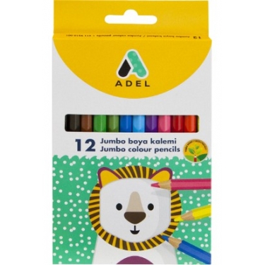 Adel Jumbo Hexa Boya Kalemi 12 Renk Tam Boy