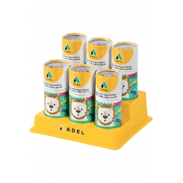 Adel Jumbo Hexa Kuru Boya Kalemi Yarım Boy 12 Renk Karton Tüp 2119520101