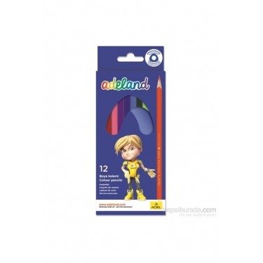 Adeland Karton Kutu Üçgen Boya Kalemi 12 Renk Tam Boy