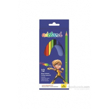 Adeland Karton Kutu Boya Kalemi 12 Renk Tam Boy