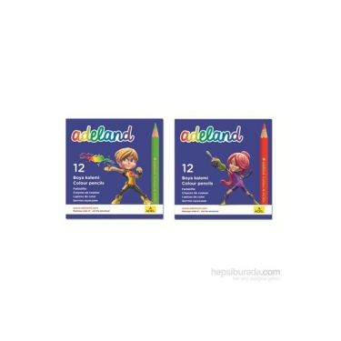 Adeland Karton Kutu Boya Kalemii 12 Renk Yarım Boy