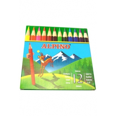 Alpino 12 Renk Yarım Kuruboya Kalemi AL652 Yarım Boy
