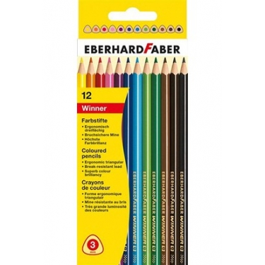 Eberhard-Faber 12li Winner üçgen kuruboya kalemi, 3mm mine