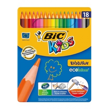 BIC Evolution Kuru Boya Kalemi 18'li Metal Kutu