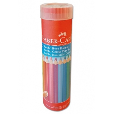 Faber-Castell   Boya Kalemi 12 Renk  Jumbo Tam Boy Tüp Üçgen