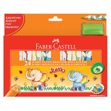 Faber-Castell Jumbo Üçgen Ekolojik Boya Kalemi, 24 Renk - 5171123024