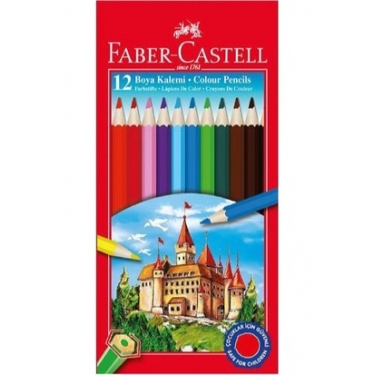 Faber-Castell Karton Kutu Boya Kalemi 12 Renk Tam Boy