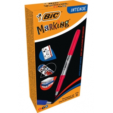 Bic Marking Color Permanent Markör Siyah Mavi Kırmızı 12'Li Kutu