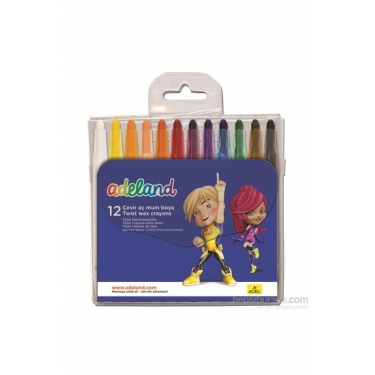 Adeland Çevir-Aç Mum Boya 12 Renk