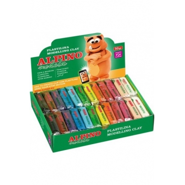 Alpino Plastilin Plaka 12 Renk x2=24 Adet x 50 gr. Oyun Hamuru