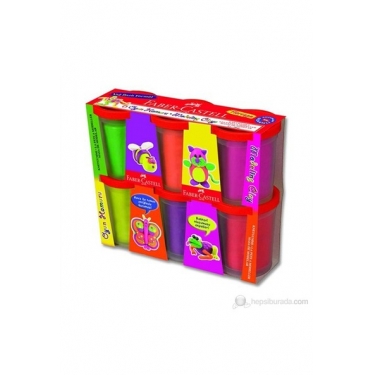 Faber-Castell Plastik Kutu Floresan Oyun Hamuru 6 Renk (5170120835)