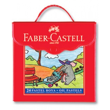 Faber-Castell Plastik Çantalı Tutuculu Pastel Boya, 24 Renk - 5281125125
