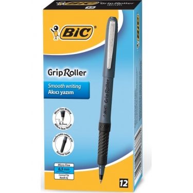 Bic Roller Glide Grip 0,5 Roller Kalem Siyah 12'Li Kutu