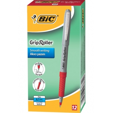 Bic Roller Glide Grip 0.7 Kırmızı 12'Li