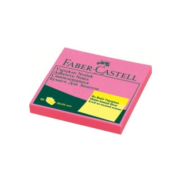 Faber-Castell Yapışkan Notluk 50x50mm Fosforlu Pembe
