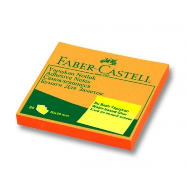 Faber Castell Yapışkan Notluk 50x50mm, Fosforlu Turuncu